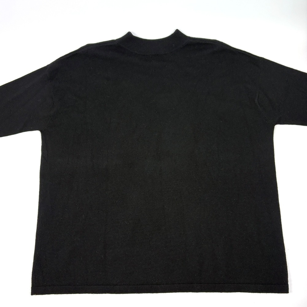 J Jill 100% Cashmere Sweater Womens O/S Black Mock Turtleneck Oversized Lagenlk - Picture 3 of 10
